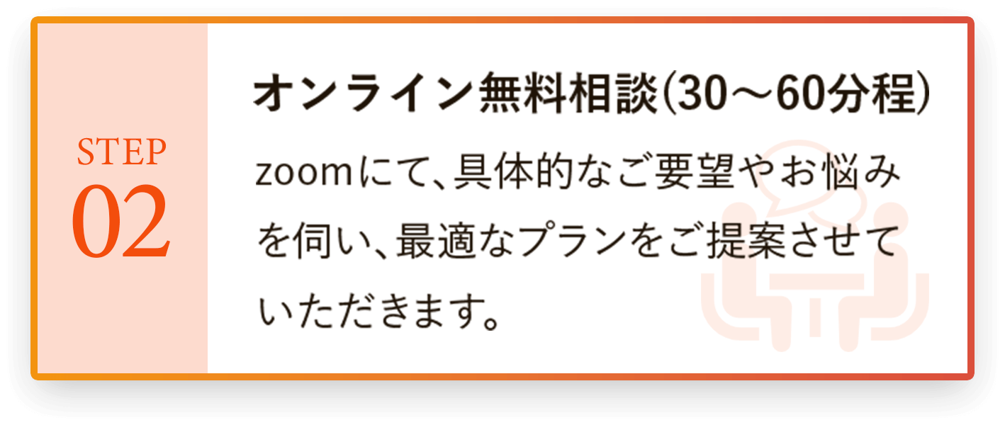 オンライン無料相談（30~60分ほど）